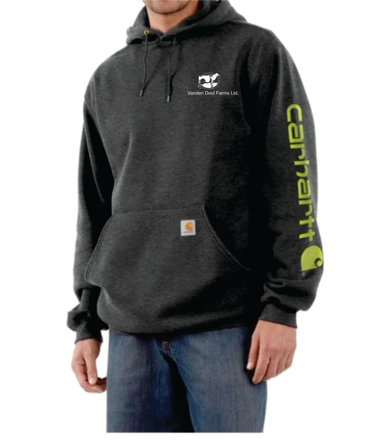 K288 CARHARTT LOOSE FIT MIDWEIGHT SWEATSHIRT WITH CARHARTT SLEEVE LOGO - VAN DEN DOOL FARMS LOGO - EMB