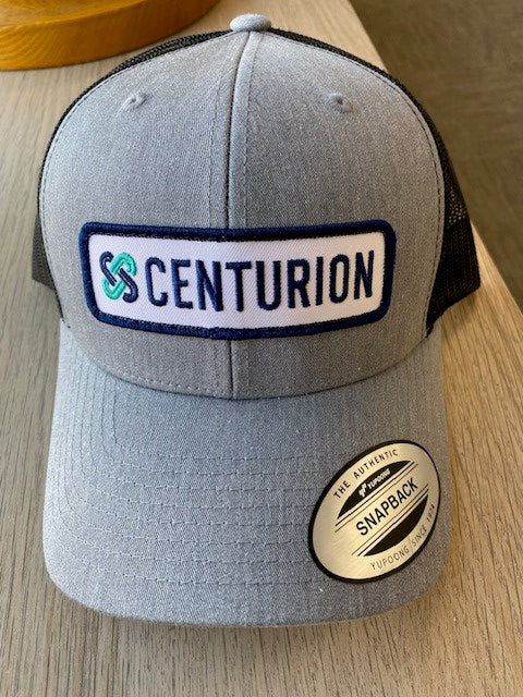 CURVED BRIM HAT - 6606 - CENTURION LOGO - COLOURED RECT. PATCH FULL FRONT